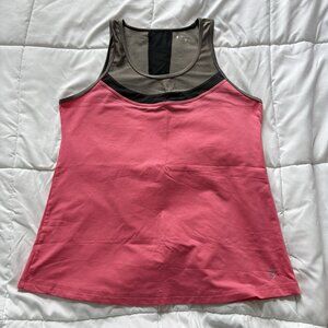 Sofibella Womens Size XL Tennis Golf Tank Top‎ Pink Brown Outdoor Activewear